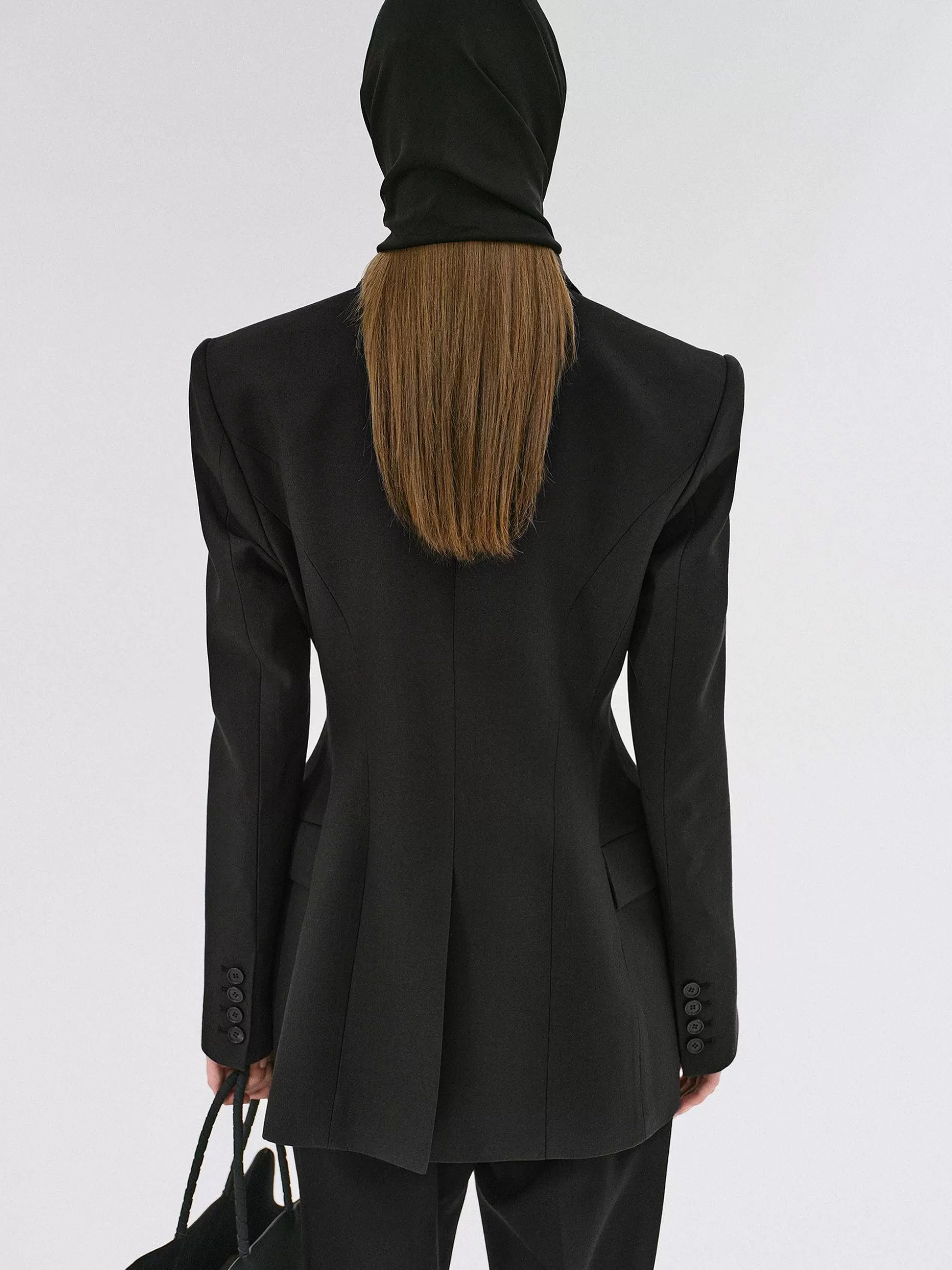 Women Source Unknown Clothing-Poldo Hourglass Blazer, Black