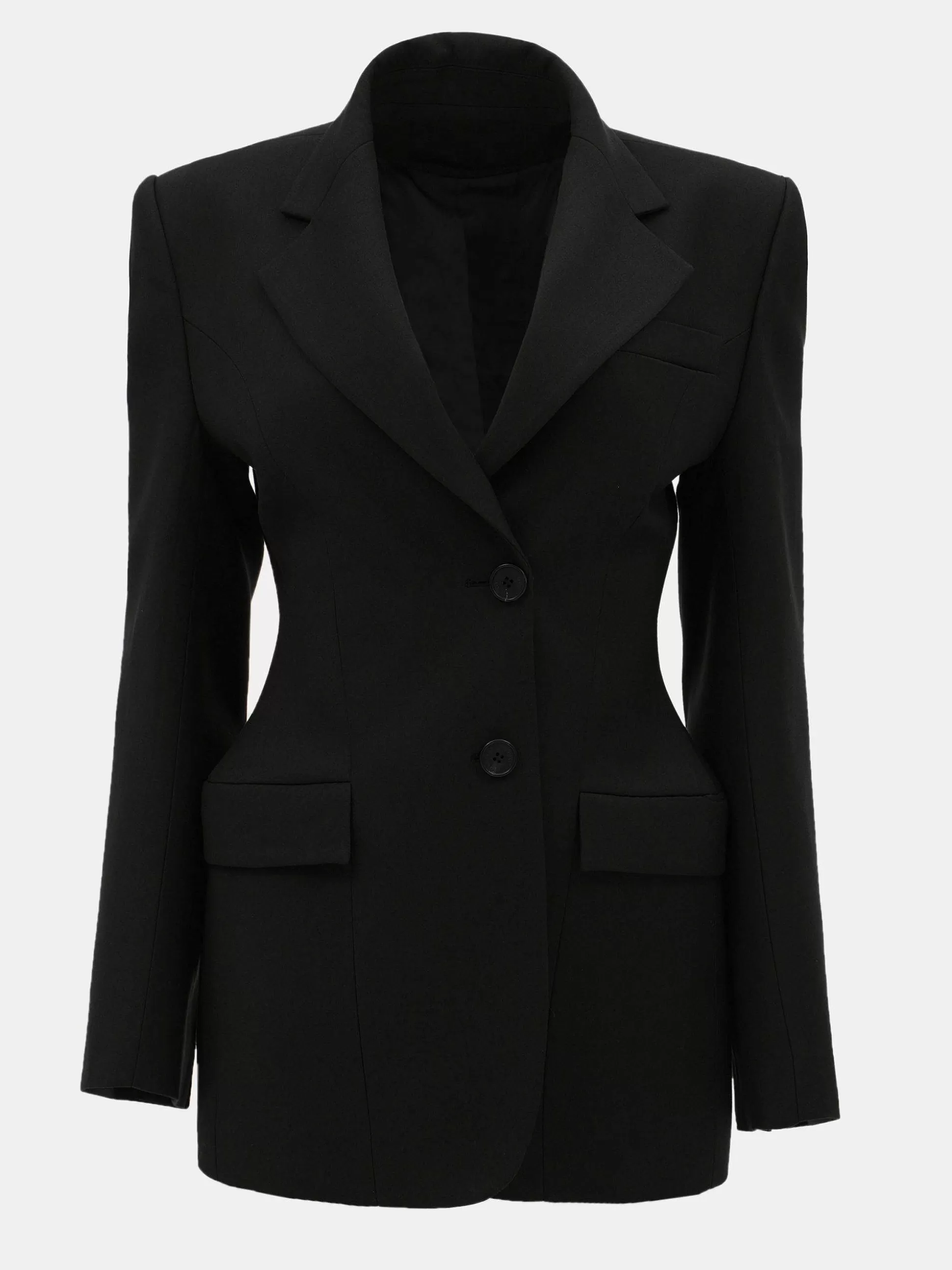 Women Source Unknown Outerwear-Poldo Hourglass Blazer, Black