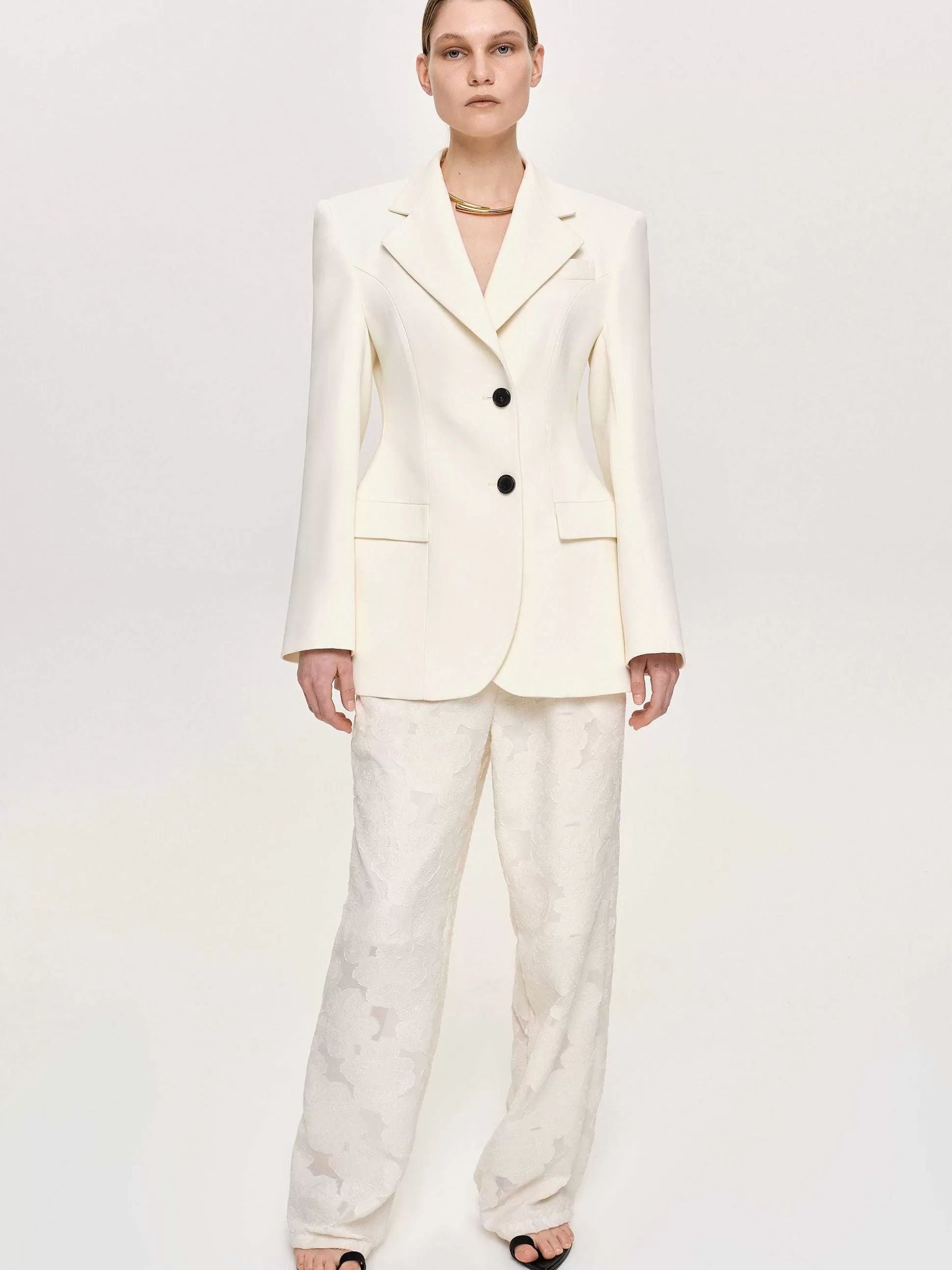 Women Source Unknown Outerwear-Poldo Hourglass Blazer, Cream