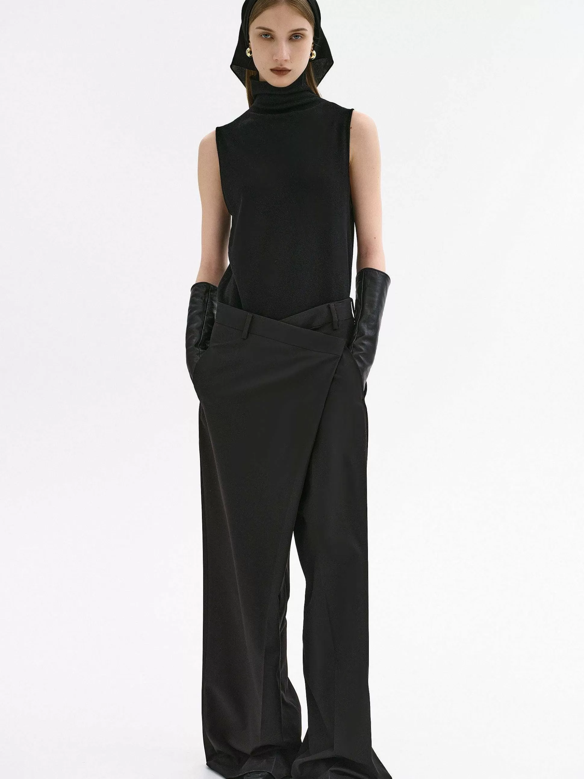 Women Source Unknown Clothing-Rennert Criss Cross Trousers, Black