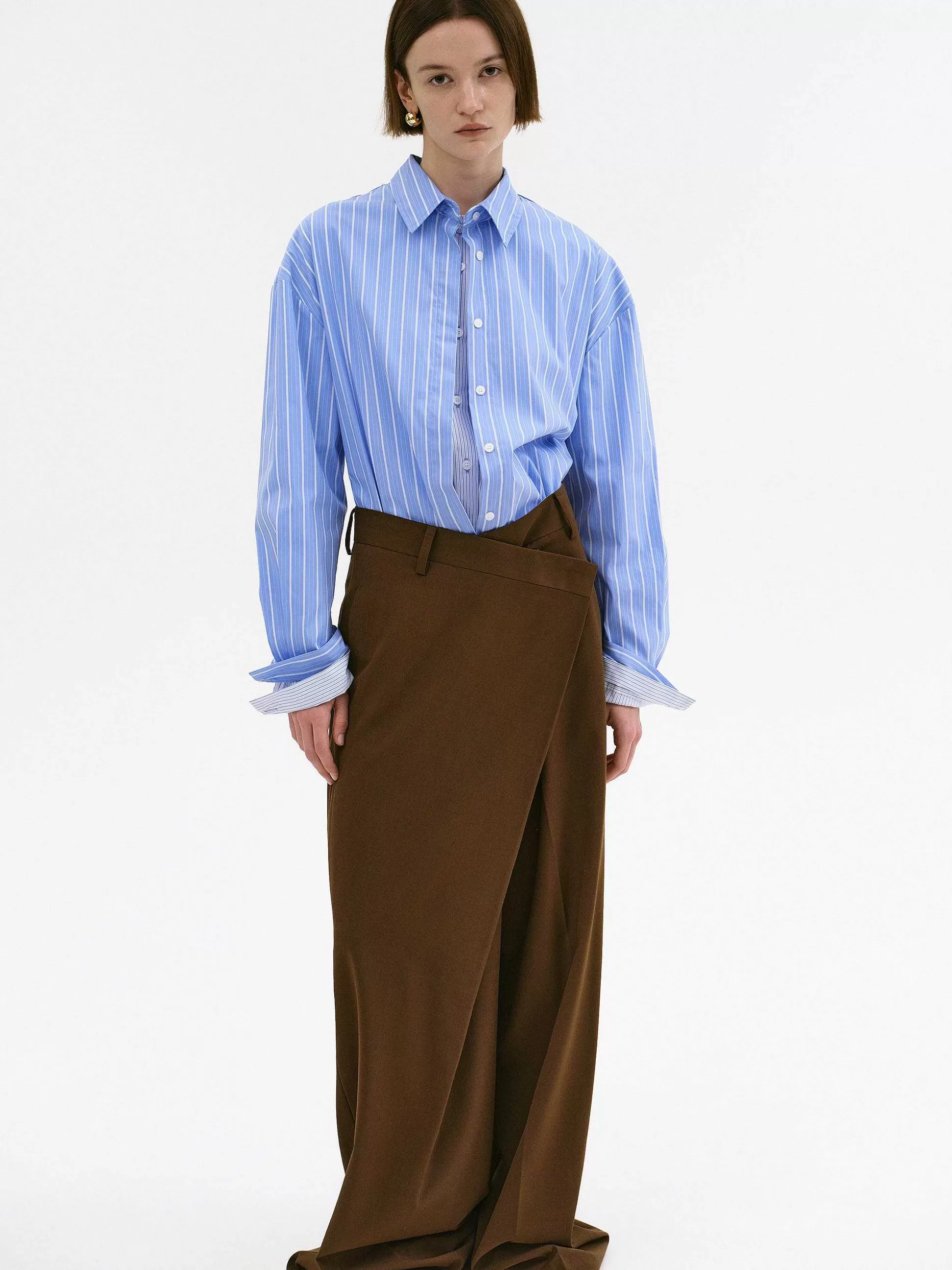 Women Source Unknown Clothing-Rennert Criss Cross Trousers, Saddle Brown