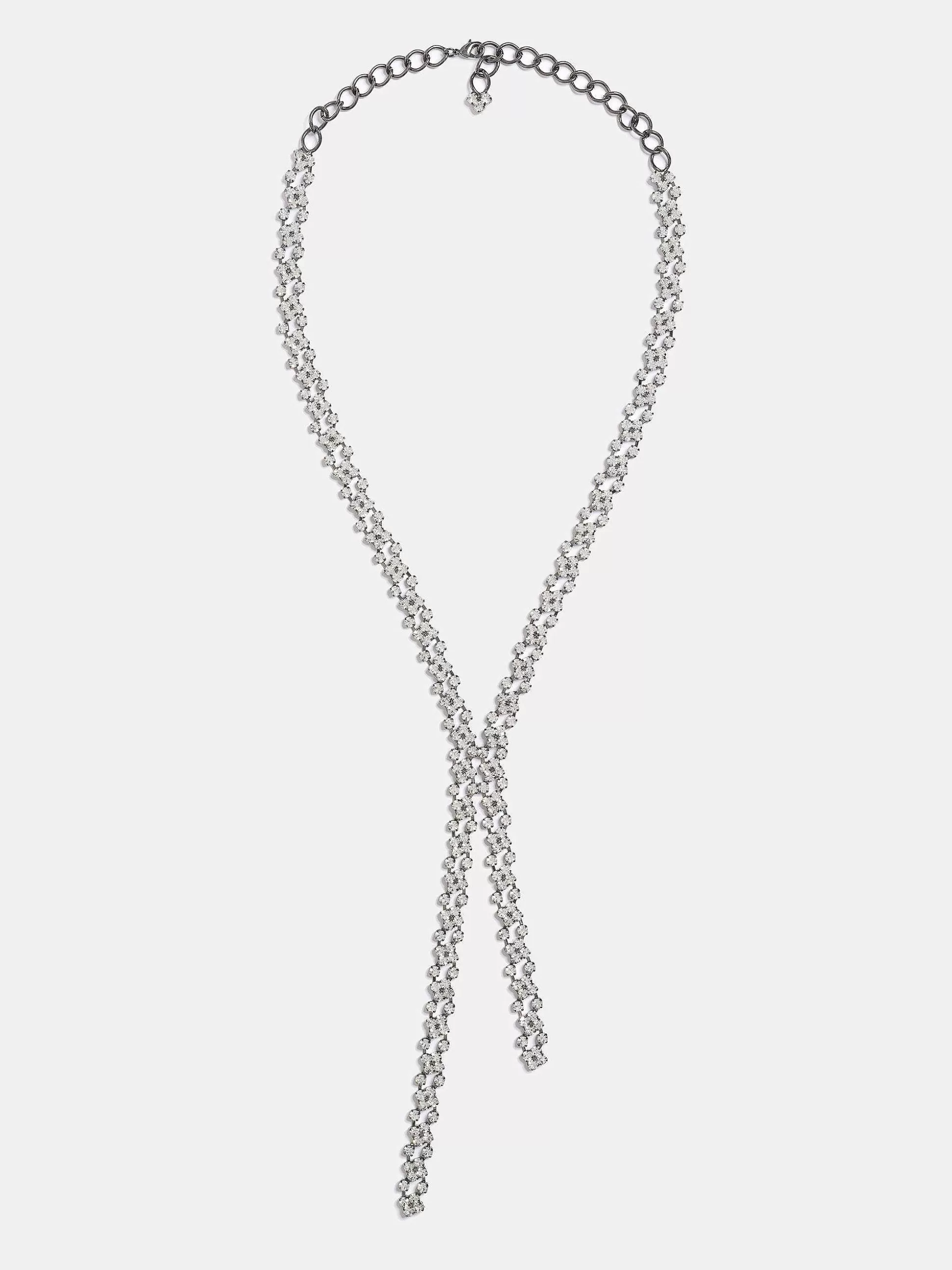 Women Source Unknown Accessories-Rhinestone Drop Necklace, Silver