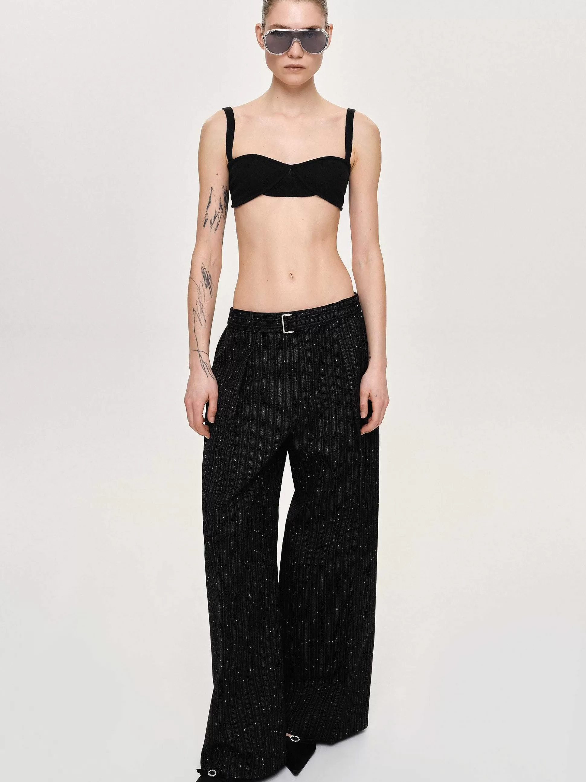 Women Source Unknown Tops-Rib Knit Bra, Black