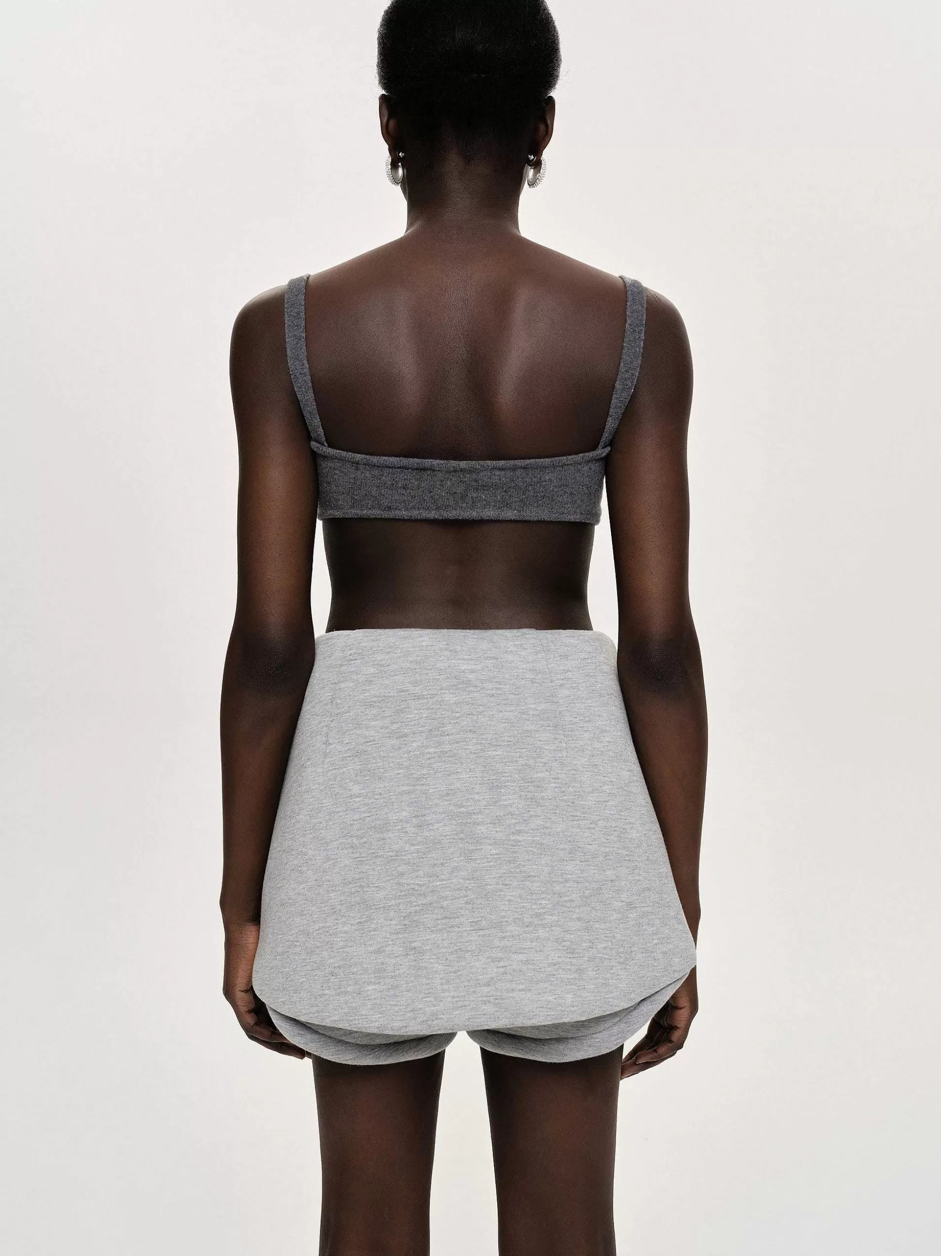 Women Source Unknown Tops-Rib Knit Bra, Charcoal