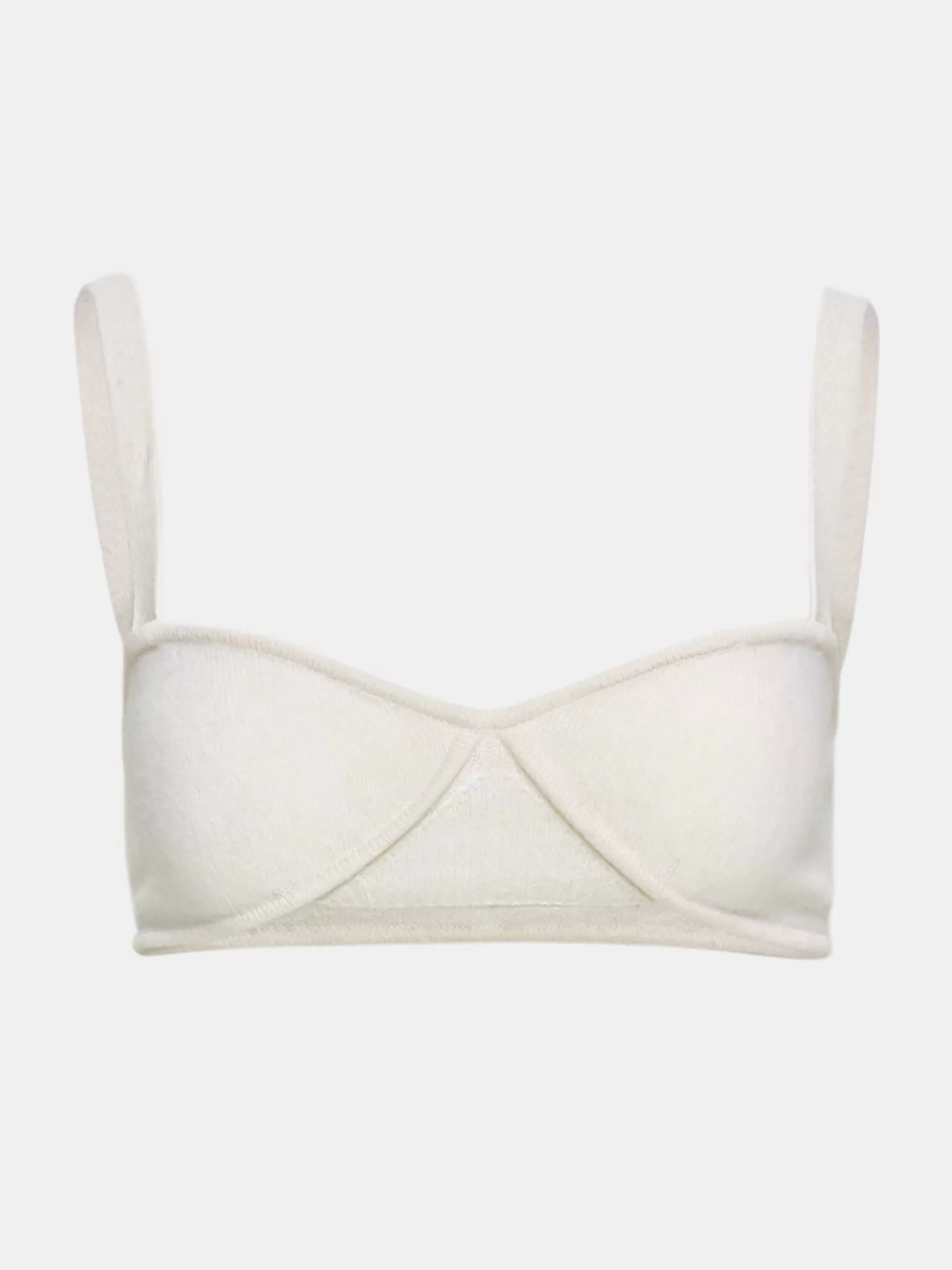 Women Source Unknown Tops-Rib Knit Bra, White