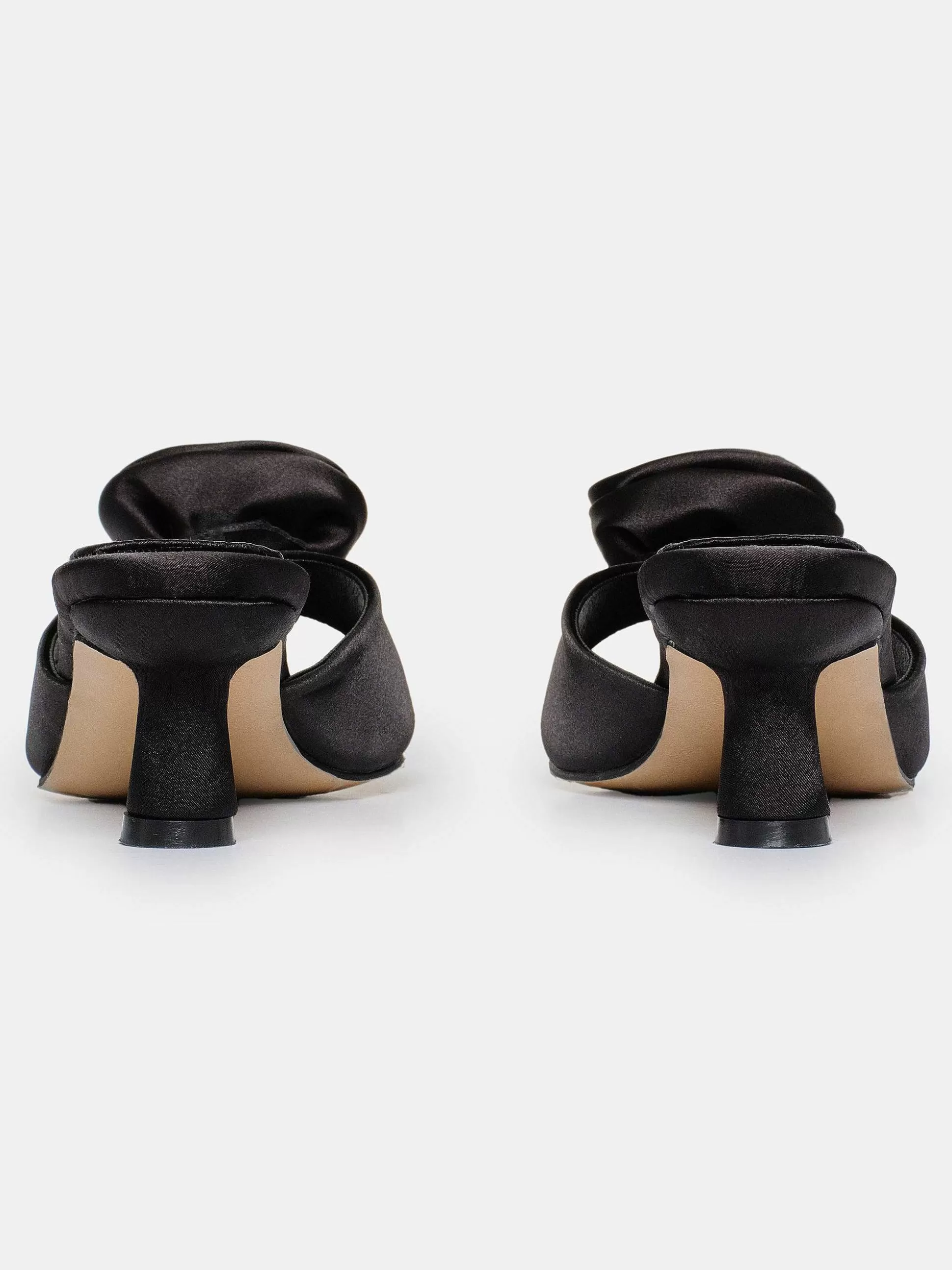 Women Source Unknown Shoes & Bags-Rose Applique Satin Mules, Black