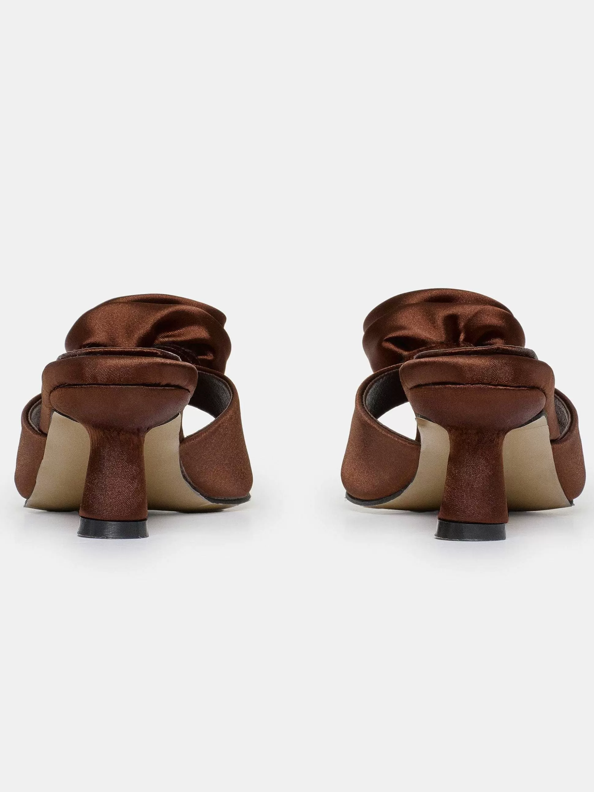 Women Source Unknown Shoes & Bags-Rose Applique Satin Mules, Chocolate