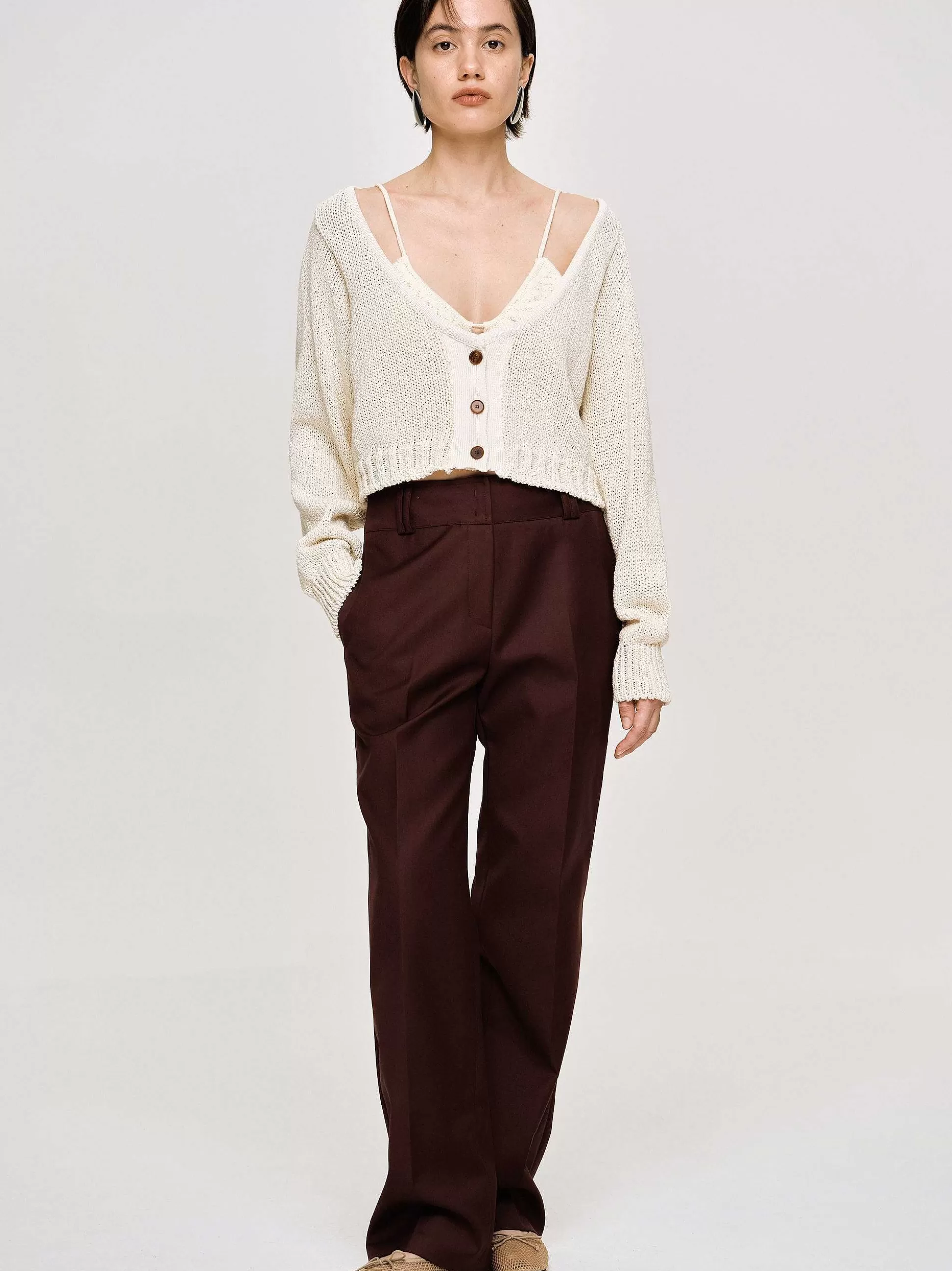 Women Source Unknown Clothing-Scoop Neck Knit, Almond