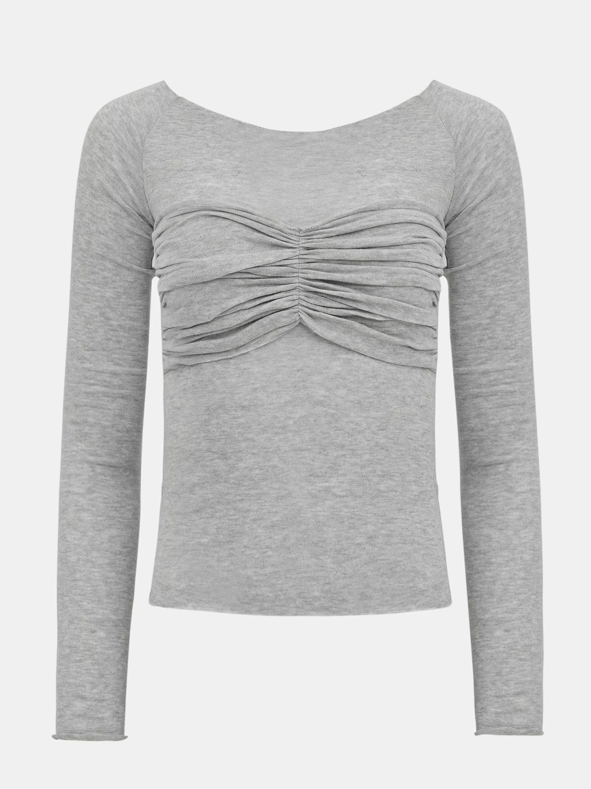 Women Source Unknown Tops-Slim Bustier Jersey Tee, Mist Grey