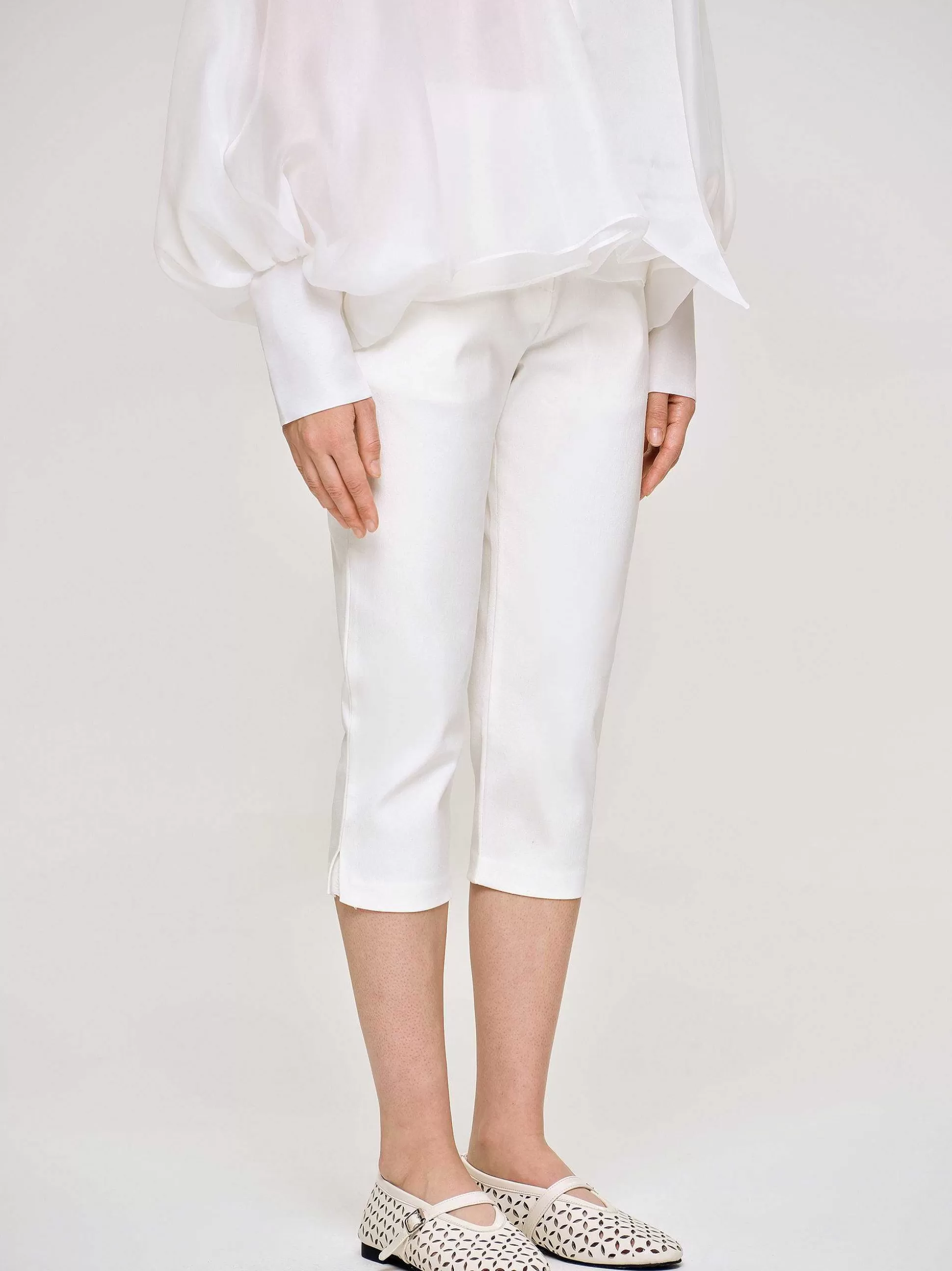 Women Source Unknown Bottoms-Slim Capri Pants, White
