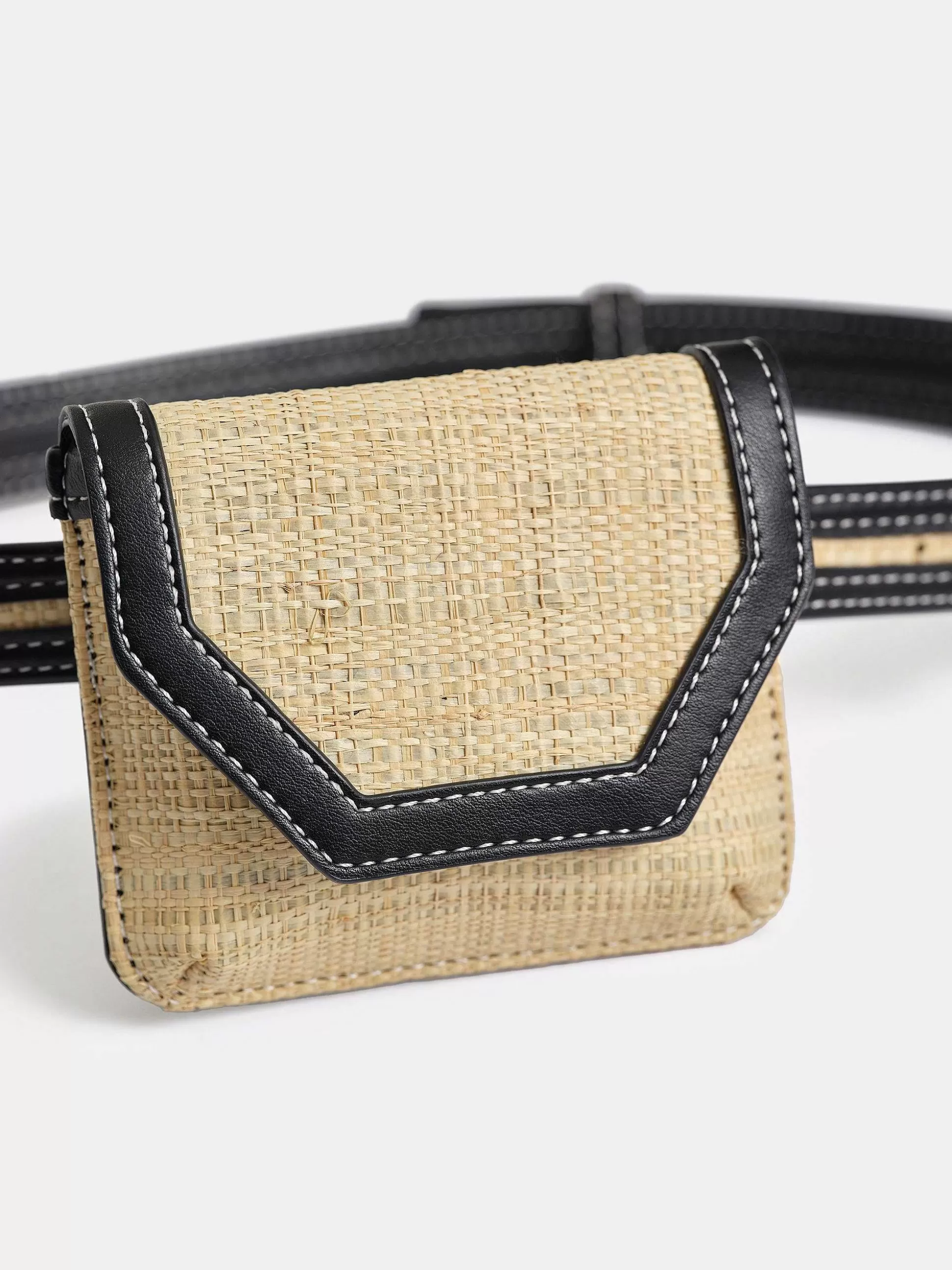 Women Source Unknown Clothing-Small Raffia Belt Bag, Natural