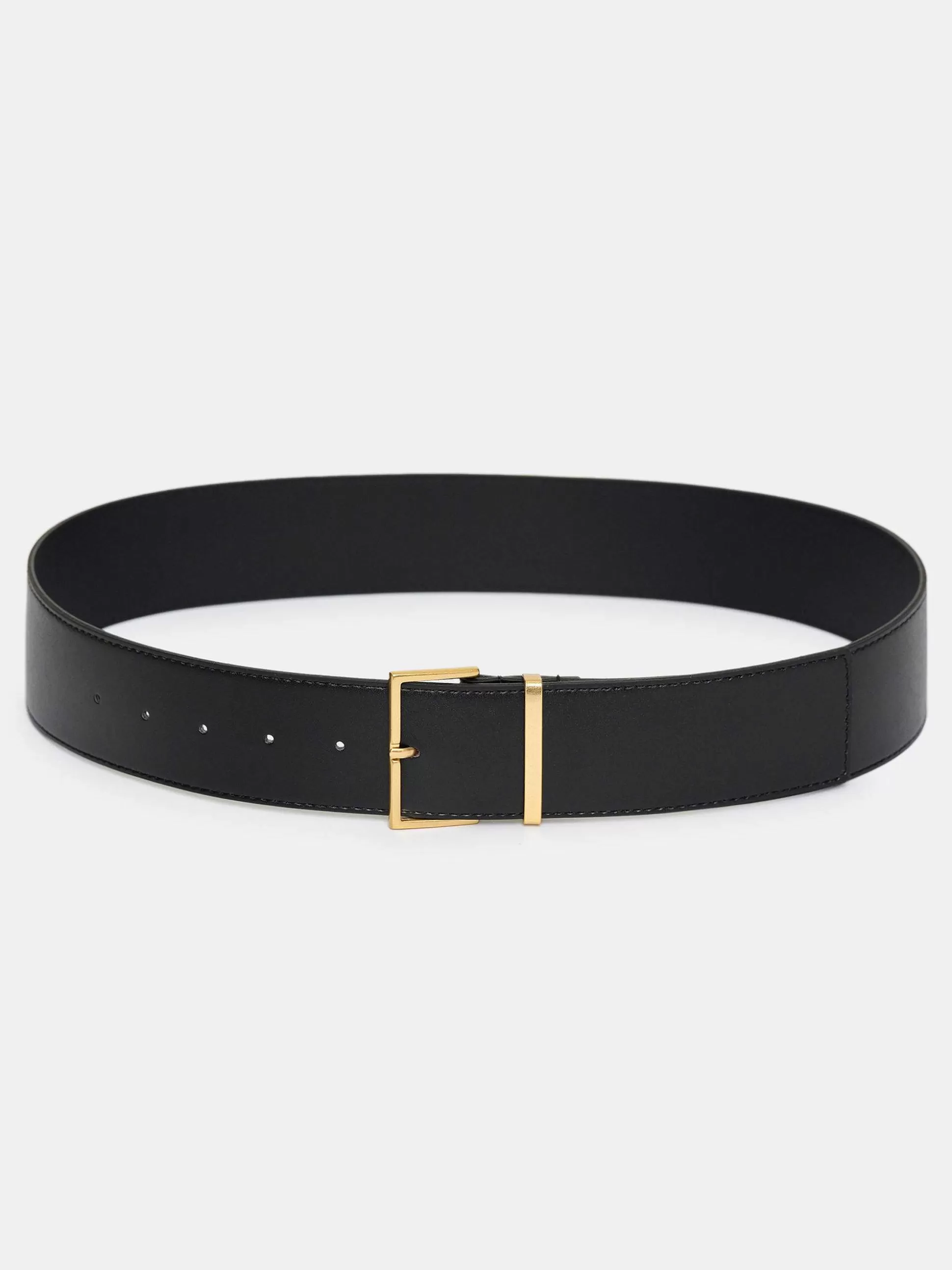 Women Source Unknown Clothing-Square Buckle Belt, Black