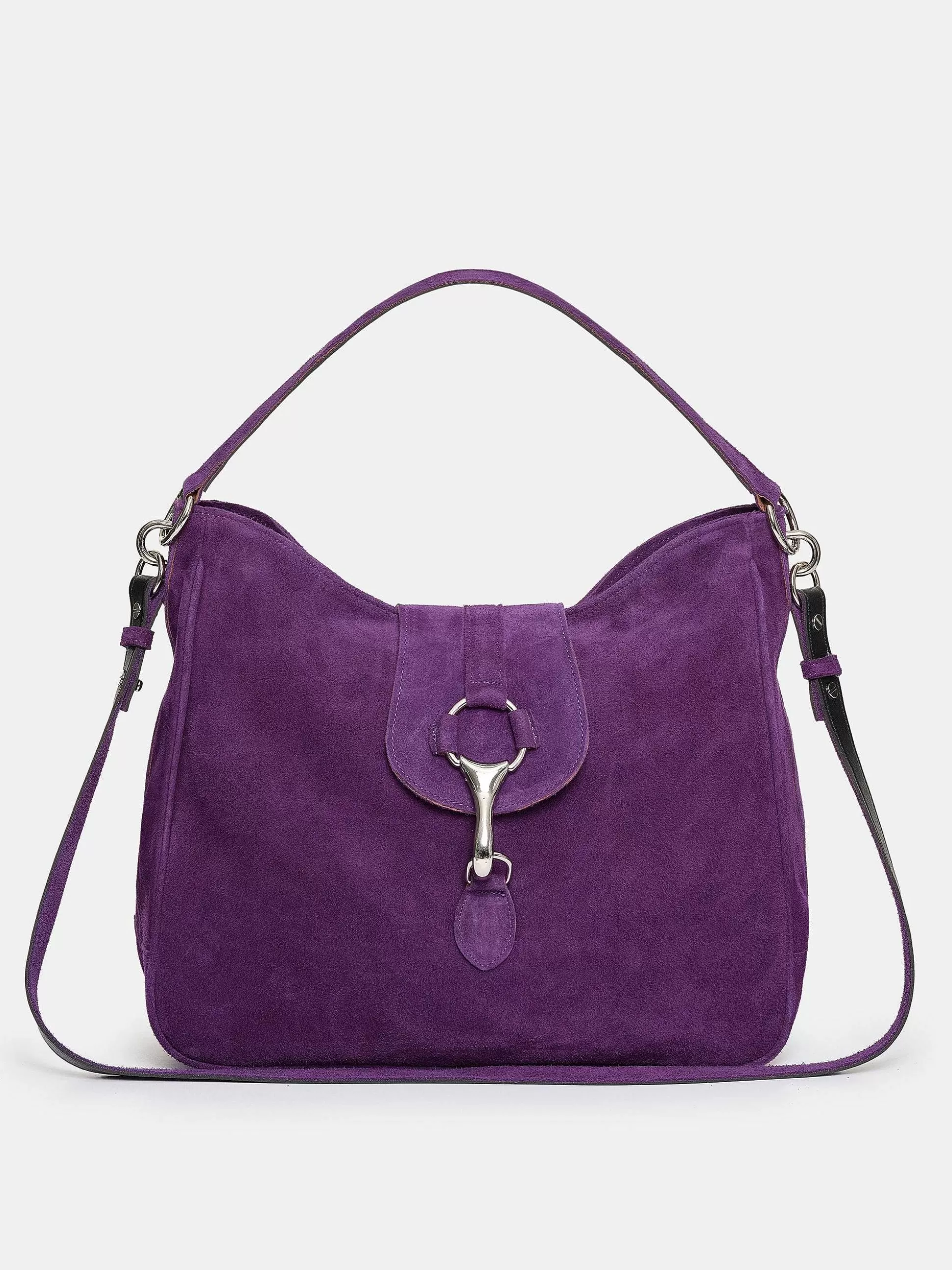 Women Source Unknown Clothing-Suede Hobo Bag, Plum