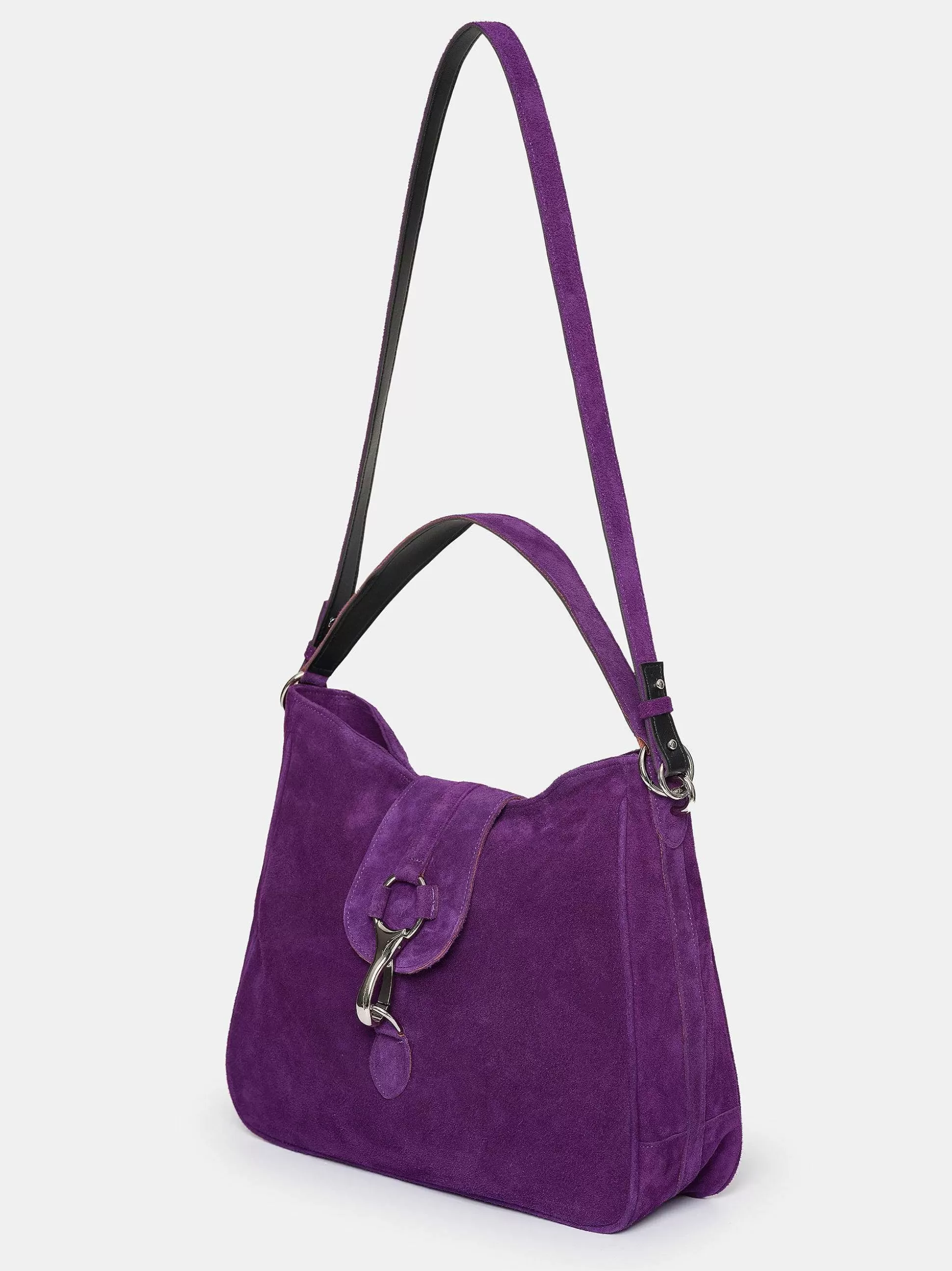 Women Source Unknown Clothing-Suede Hobo Bag, Plum