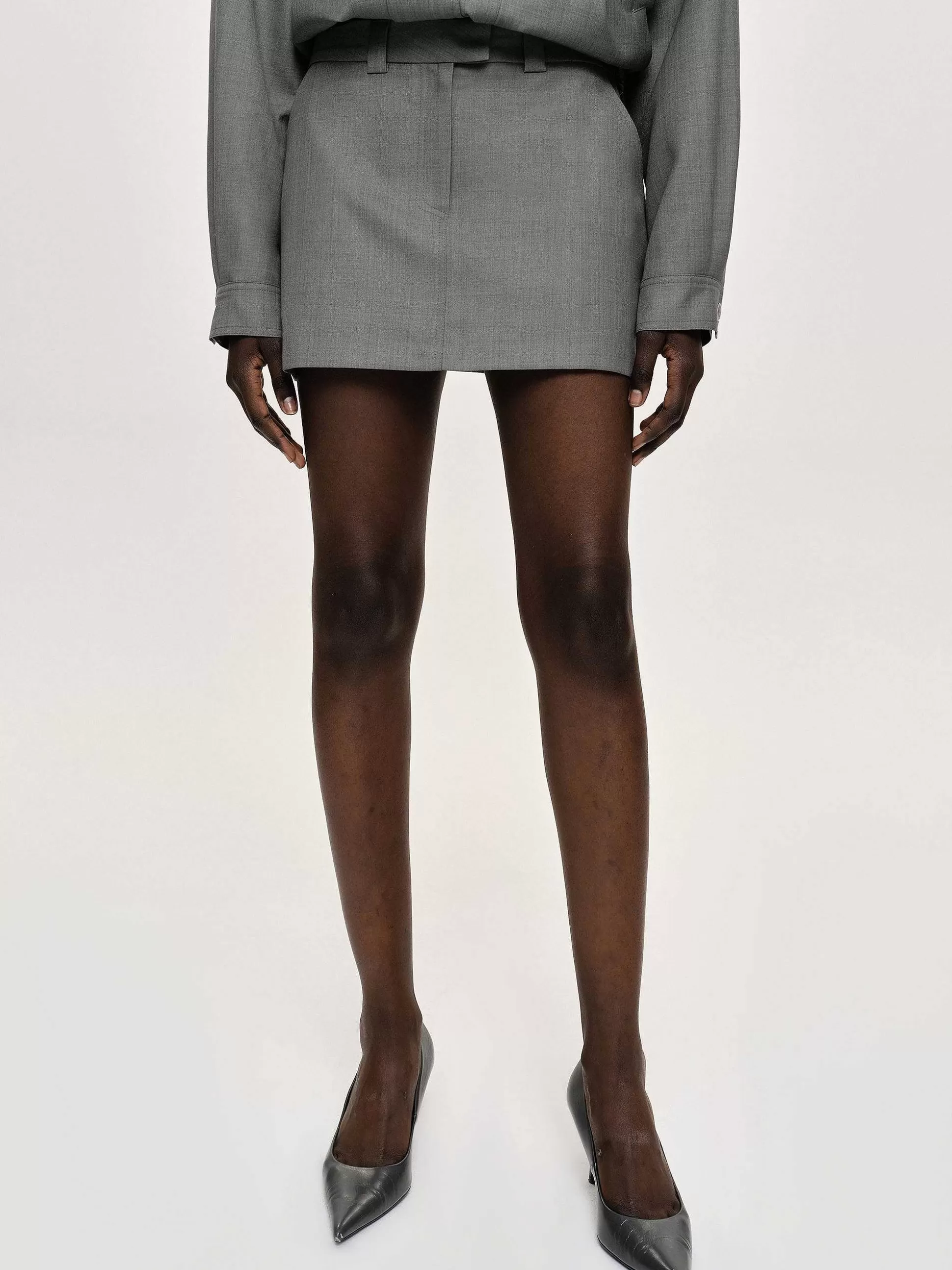 Women Source Unknown Clothing-Tailored Miniskirt, Dove