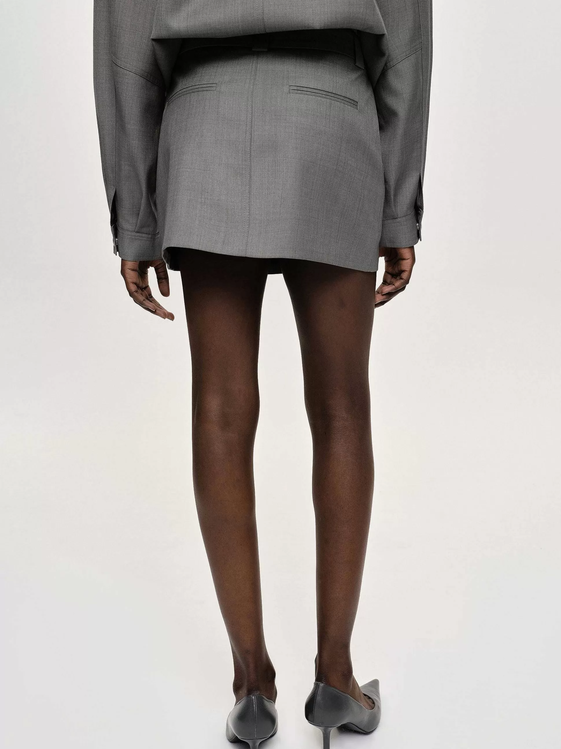 Women Source Unknown Clothing-Tailored Miniskirt, Dove