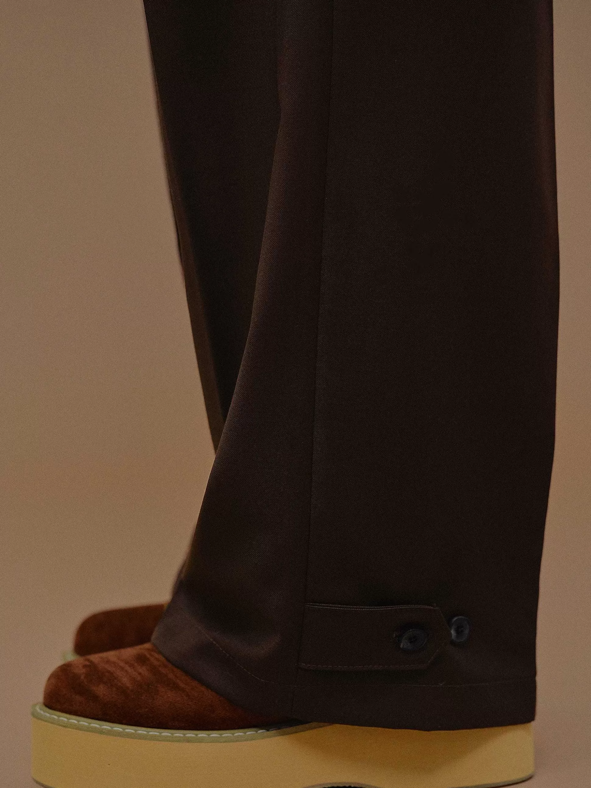 Women Source Unknown Clothing-Triangle Pocket Relaxed Trousers, Fondant