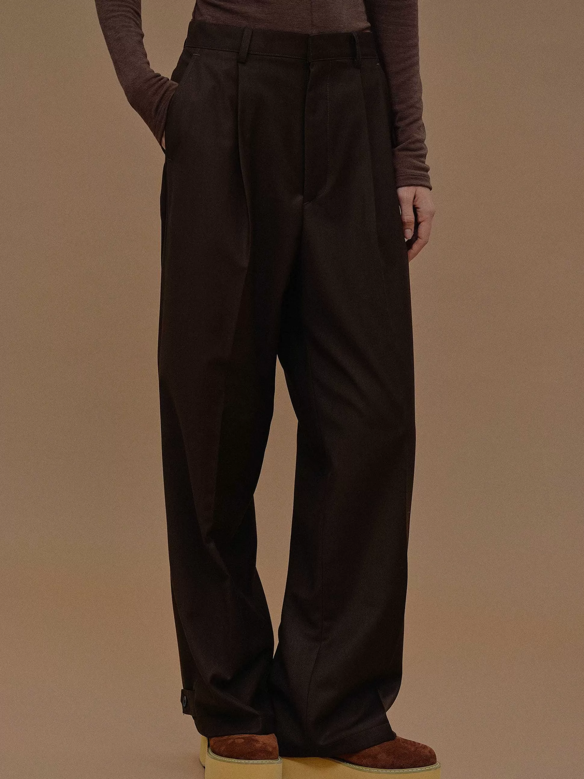 Women Source Unknown Bottoms-Triangle Pocket Relaxed Trousers, Fondant
