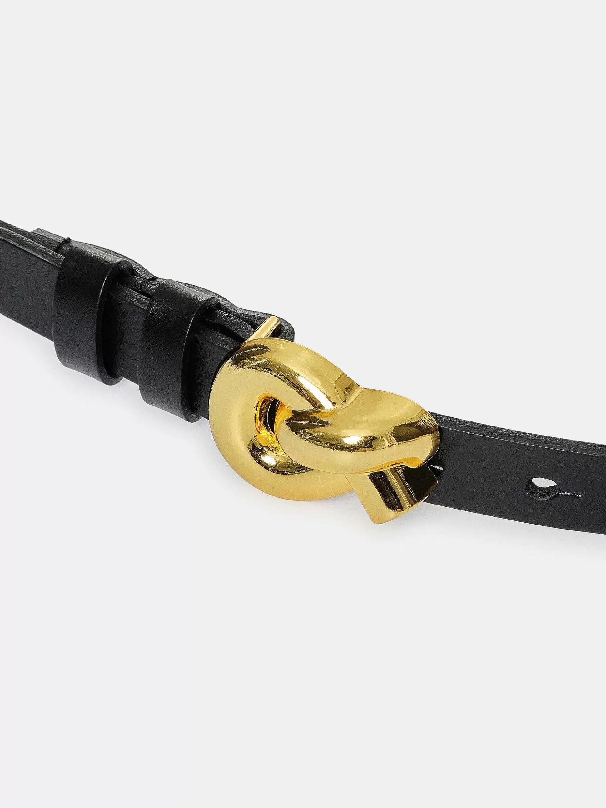 Women Source Unknown Accessories-Twisted Knot Buckle Belt, Black