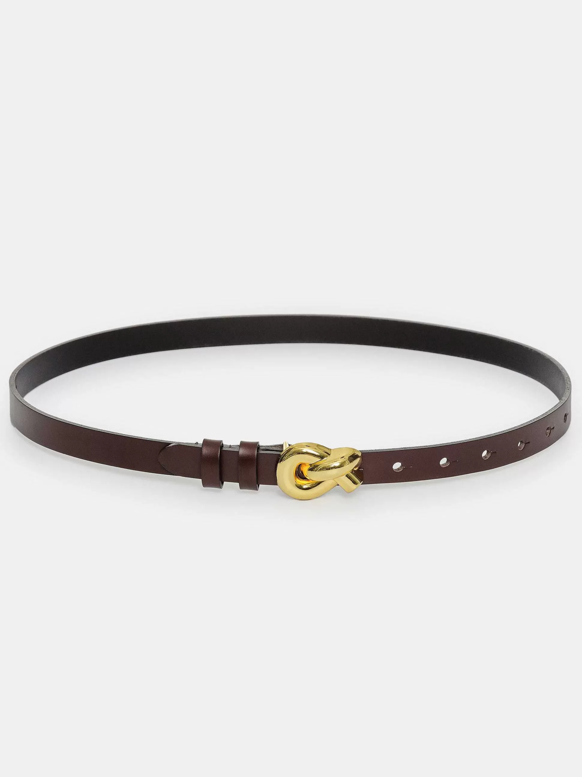 Women Source Unknown Accessories-Twisted Knot Buckle Belt, Brown
