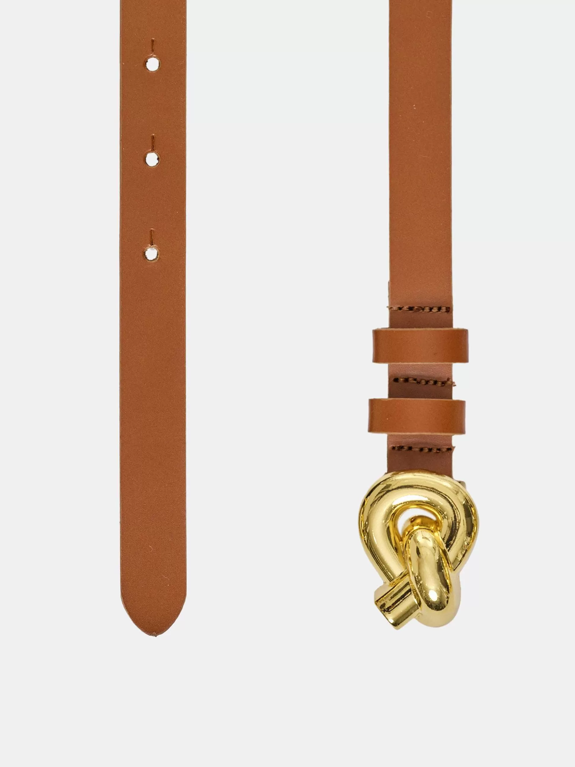 Women Source Unknown Accessories-Twisted Knot Buckle Belt, Camel