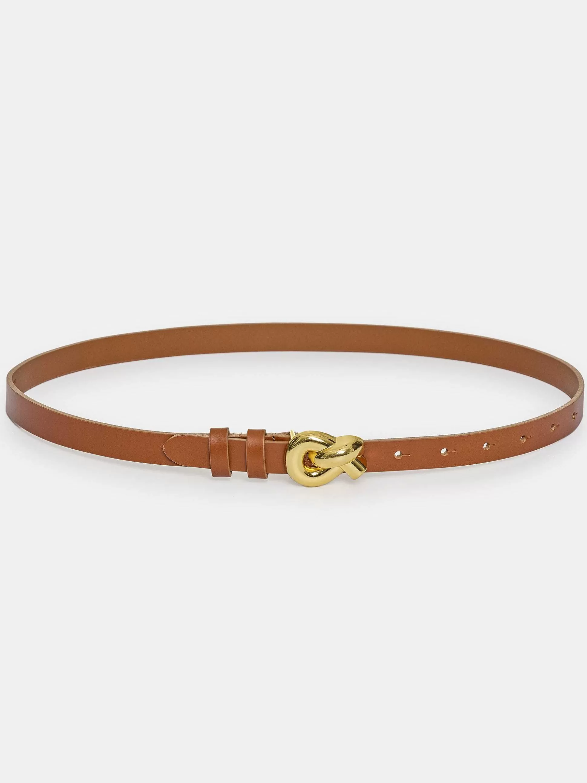 Women Source Unknown Clothing-Twisted Knot Buckle Belt, Camel