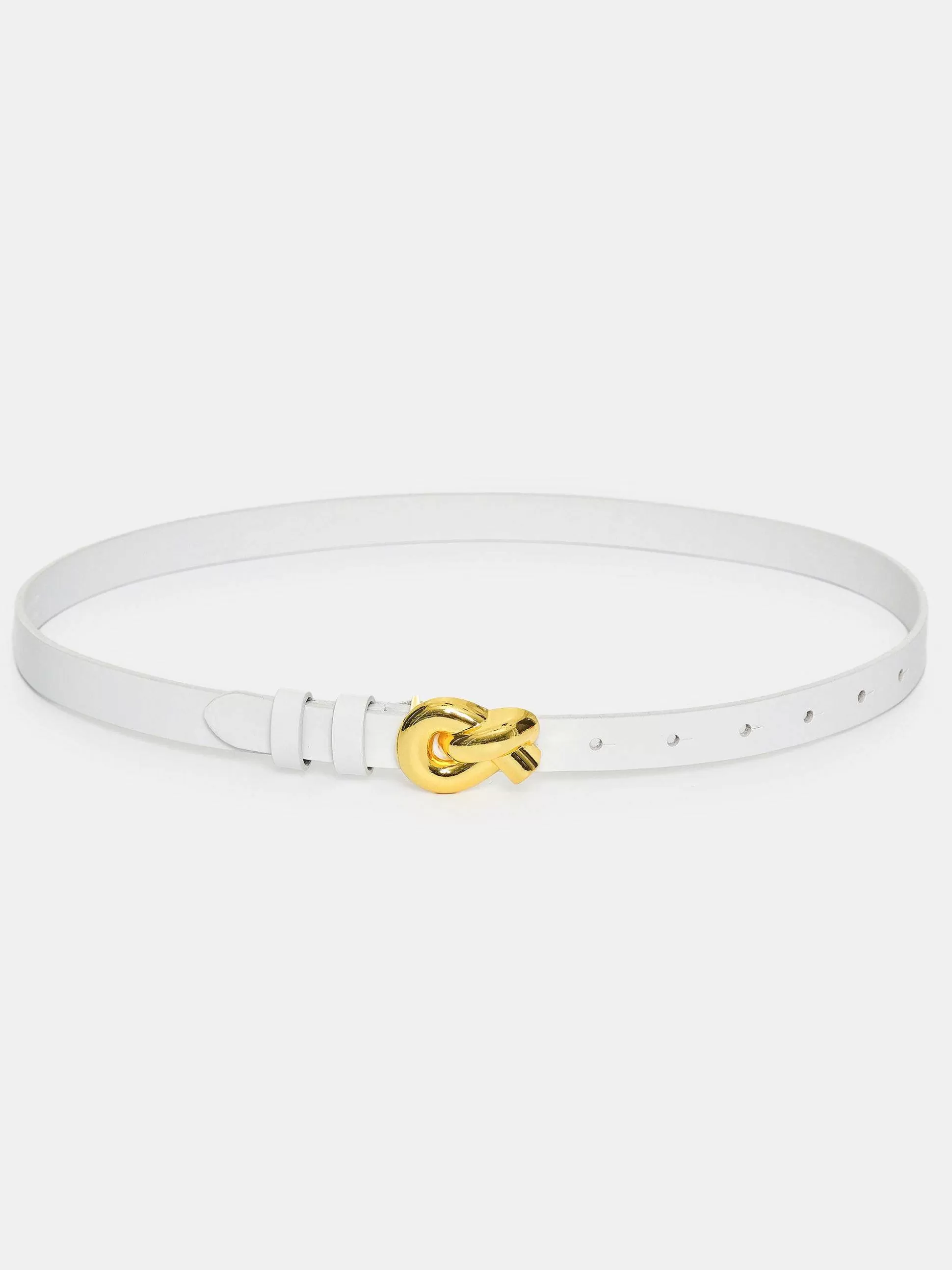 Women Source Unknown Clothing-Twisted Knot Buckle Belt, White
