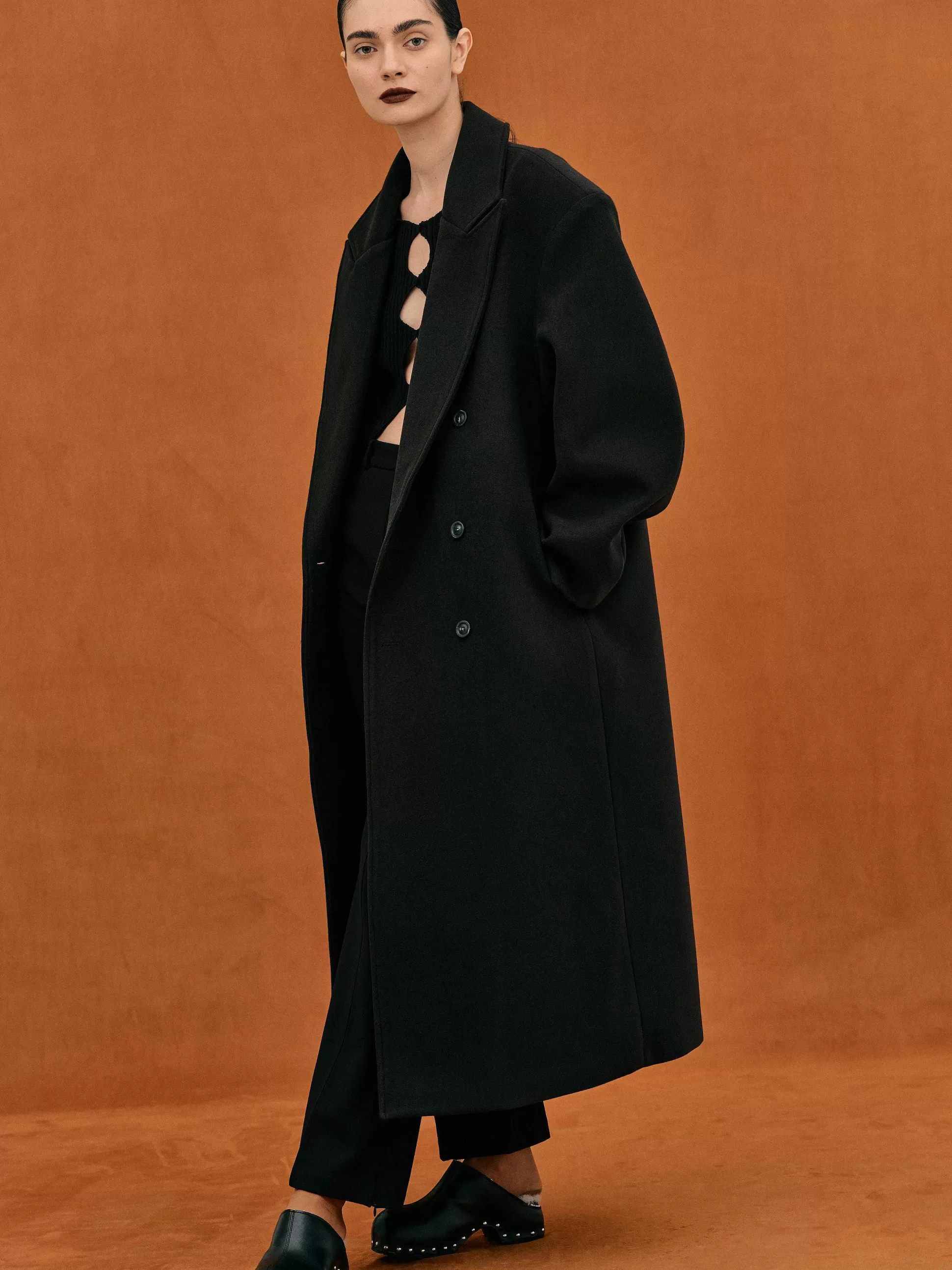 Women Source Unknown Outerwear-Wallis Oversized Grandpa Coat, Black