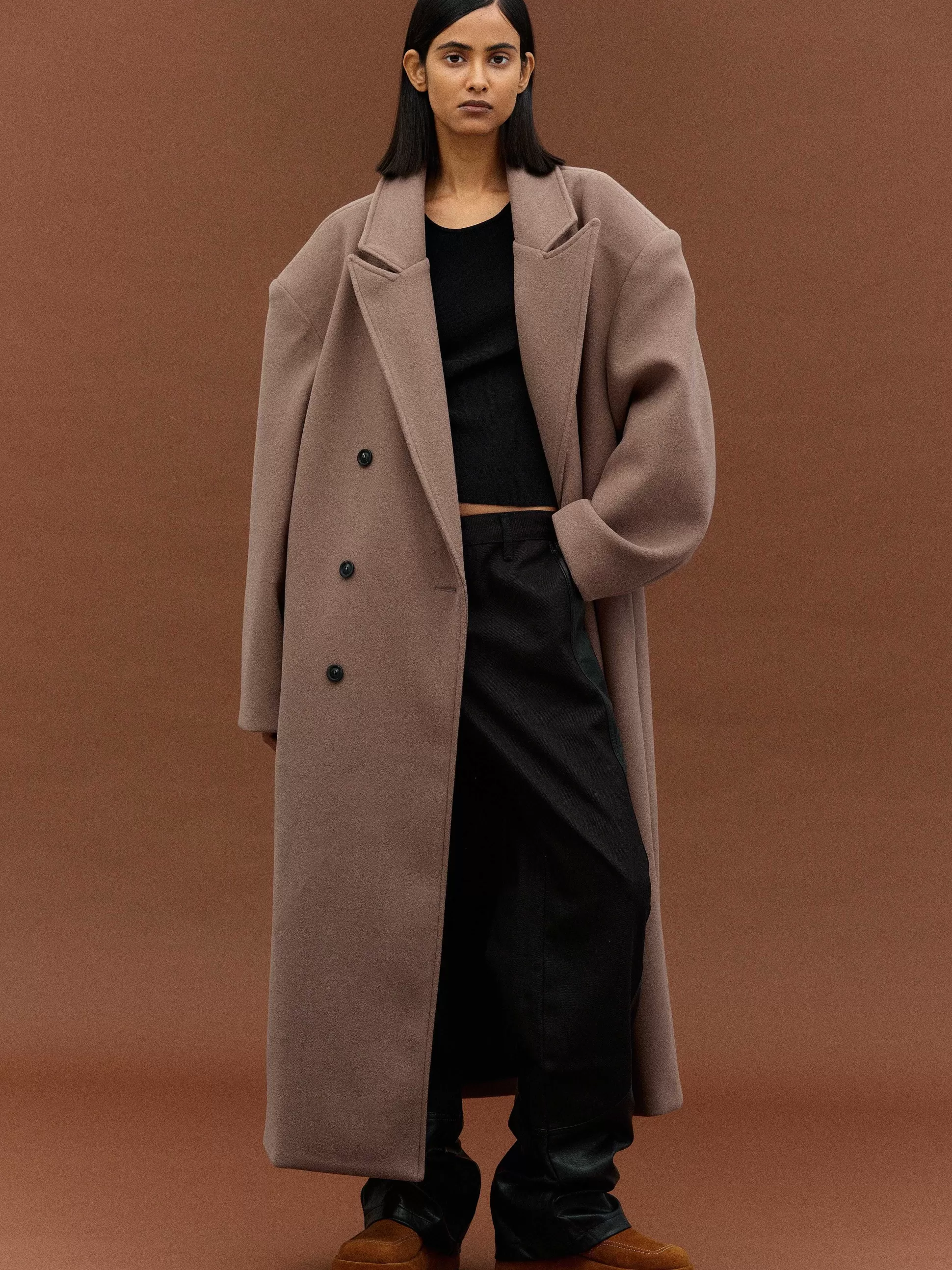 Women Source Unknown Outerwear-Wallis Oversized Grandpa Coat, Latte
