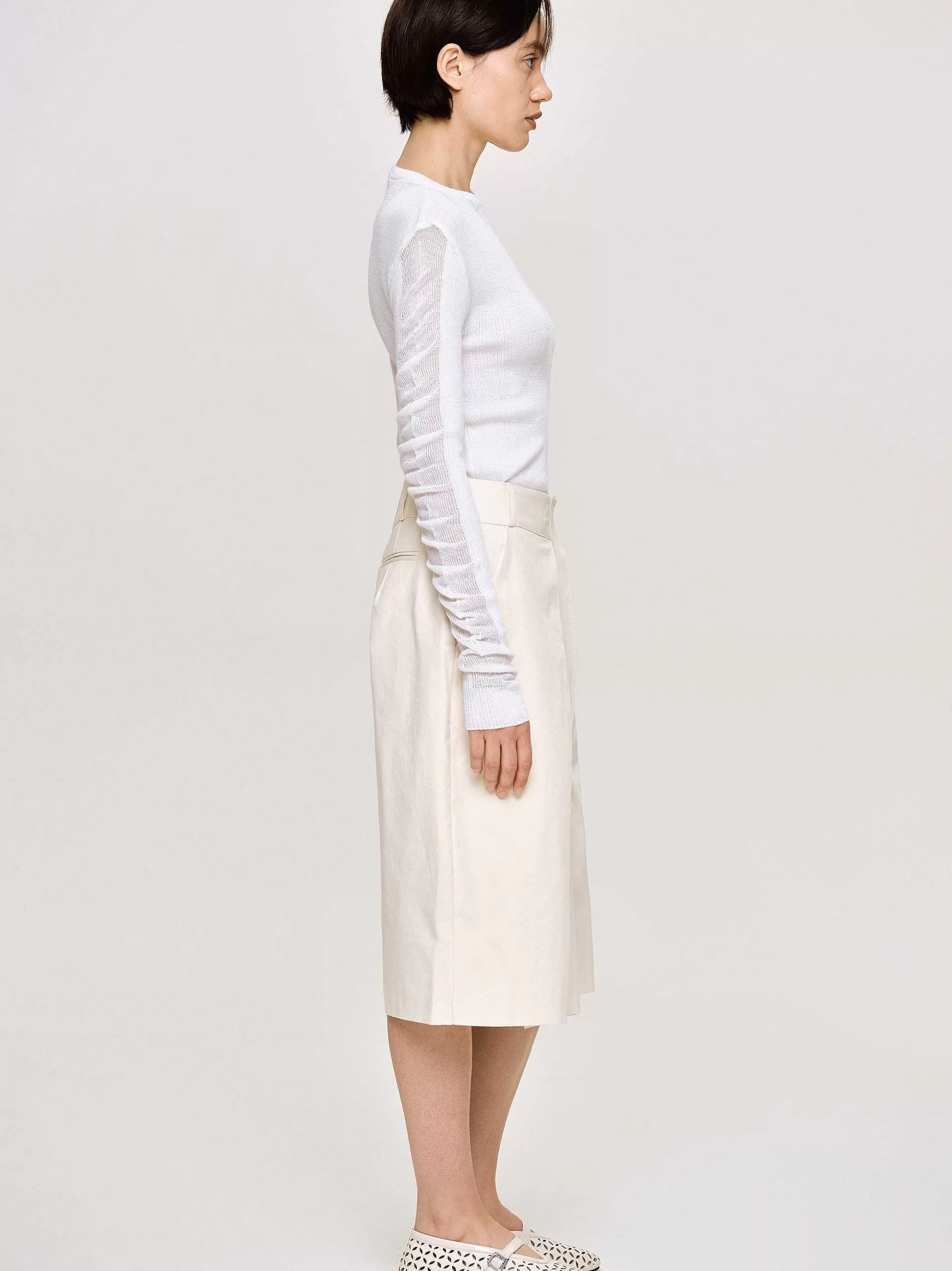 Women Source Unknown Clothing-Wrapped Cotton Shorts, Almond